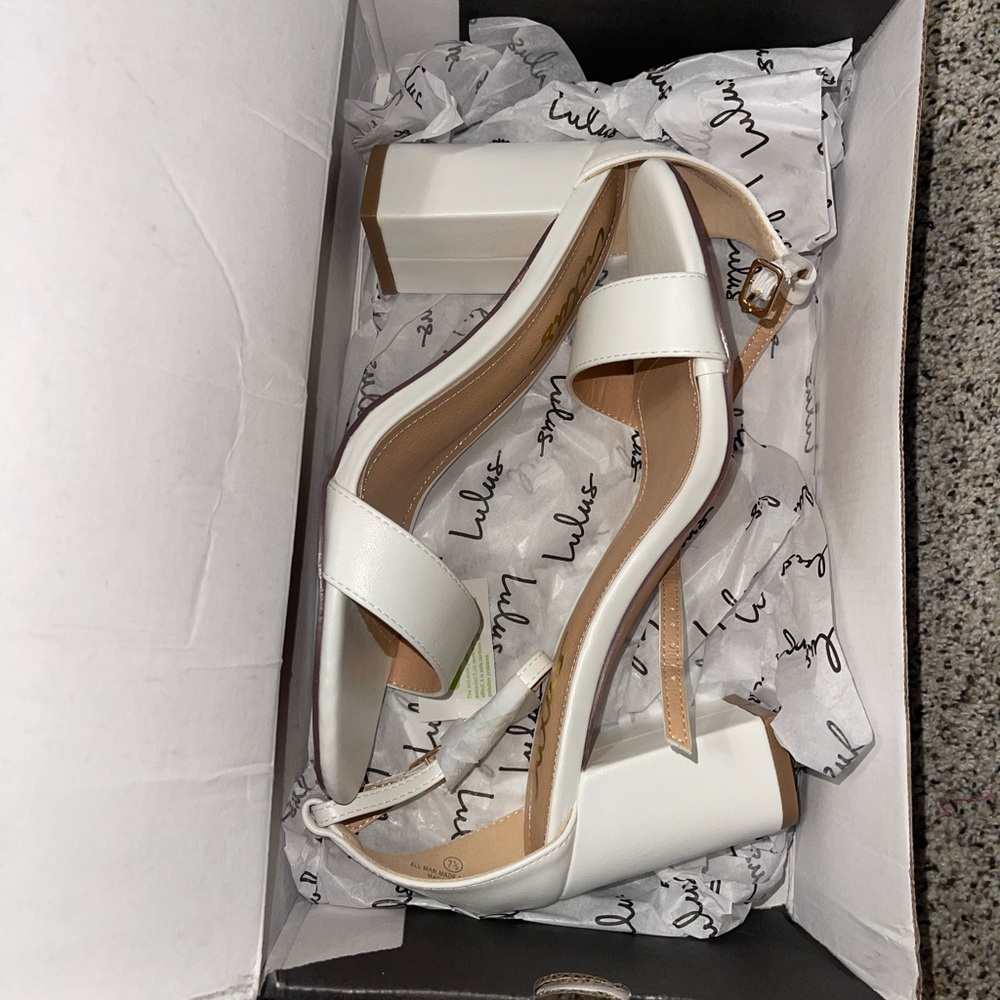 Lulu white heels